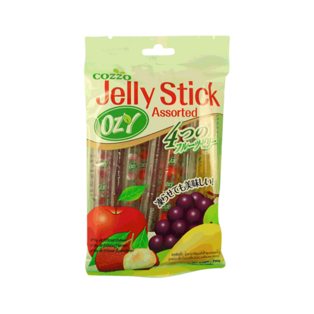 OZY Fruit Jelly Sticks-Assort (12pcs) Gr+Ma+Ap+Ly