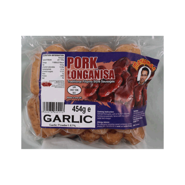 MANDHEY'S MANYAMAN Pork Longanisa GARLIC- Regular