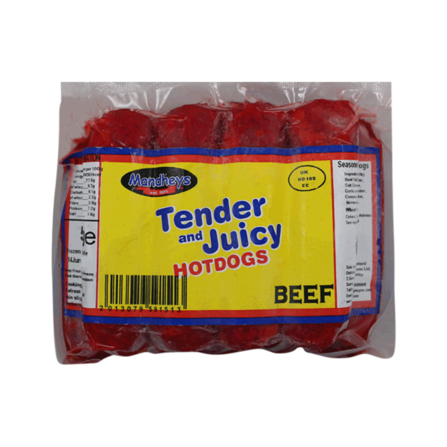 MANDHEY'S TENDER & JUICY BEEF Hotdogs - Regular