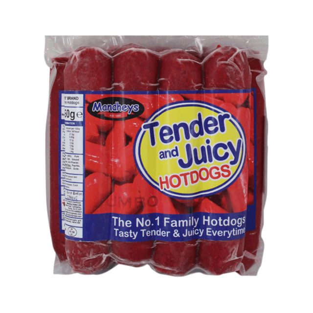 MANDHEY'S TENDER & JUICY Pork Hotdogs - JUMBO