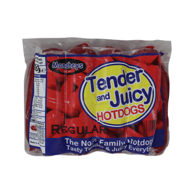 MANDHEY'S TENDER & JUICY Pork Hotdogs - Regular